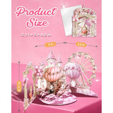 Pink Couple Cats Pop Up Card - 3D Castle Cute Funny Valentine’S Day Card For Her, Romantic Lovely Cat Gift For Kids Girls Girlfriend Wife In Anniversary Birthday Wedding All Occasion