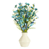 Artificial Spring Floral Picks 6 Pcs, Blue And White Artificial Flower Stems 18 Inch, Spring Flower Stems For Wedding Centerpieces Home Table Decor