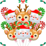 Santa Claus Foil Party Balloons, Merry Christmas Balloons, Elk Christmas Ballons For New Year Eve Holiday Festival Birthday Party Decorations (Elk & Santa Claus)
