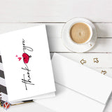 Thank You Greeting Cards And Envelopes – Love Heart Cute Script Artistic Appreciation Cards For Valentine'S Day, Weddings, Anniversaries, Bridal Showers, Birthdays – 4.25" X 5.5" – 10 Per Pack