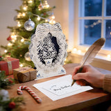 3D Pop-Up Greeting Cards 3D Hollowed Out Paper Carved Christmas Greeting Card, Exquisite And Collectible Christmas Greeting Cards Innovative Wreath + Christmas Tree Style, Suitable For Office Ornaments, Holiday Gifts, Home Decoration (Blue - Wreath)