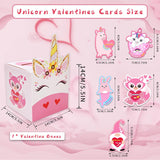 Valentine Boxes 33 Pieces Unicorn Valentines Day Cards And Valentine Mailbox For Classroom Exchange Party Supplies (1 Unicorn Mailbox, 32 Valentine Cards, 1 Teacher Card) (Style B)