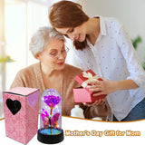 Forever Rose For Women Mom Wife,Mothers Day Forever Rose Gift Ideas,Galaxy Rose Flower Light Up In Glass Dome, Eternal Roses Birthday Butterfly Gifts For Women