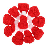 10Pcs Christmas Knit Hat Mini Santa Hats Christmas Tree Ornaments Diy Craft Red
