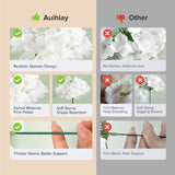 204Pcs Hydrangea Artificial Flowers, Silk Artificial Hydrangea Flowers Heads With Stems, Faux White Flowers For Wedding Centerpieces, Arch And Background, Bridal Shower And Home Decor (Ivory)