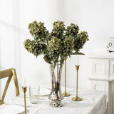 Green Hydrangea Artificial Flowers,Fake Fall Flowers Silk Hydrangea With Stems,Fall Faux Diy Floral For Table Vase,Hydrangeas Bouquet Indoor And Outdoor Decoration 24"? Green? 8Pcs No Vase