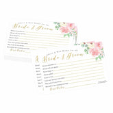 Floral Advice For The Bride-50 Bridal Shower Games For Guests, Wedding Advice Cards For Bride & Groom, Wedding Games, Wedding Guest Book Alternative, Wedding Card Boxes For Reception