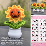 Crochet Sunflower Gifts For Women, Artificial Sun Flower For Office Desk Car Dashboard Decor, For Women Birthday (1 Sunflower - M)
