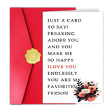 Lovely Valentines Day Card For Wife Girlfriend, Romantic Valentine’S Day Cards From Husband Boyfriend, Just A Card To Say