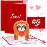 Pop Up Birthday Greeting Cards 6 X 8 Inch 3D Plush Soft Animal Pop-Up Card For Her And Him Funny Gifts For Celebrate, Blank Note And Envelope Included(Valentine Love)