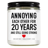 Funny Scented Candle, 20Th Anniversary, Gifts For Couple, Wife, Husband, 20 Year Anniversary, Gifts For Him, Her, Men, Women, Friends, Parents - 20Th Wedding Anniv. Decorations - 9 Oz