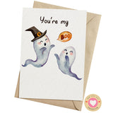 Funny Valentines Day Card – Cute Halloween Love Card For Him Or Her, Wife, Husband, Girlfriend, Boyfriend, 5X7 Folded Greeting Card With Kraft Envelope & Sticker