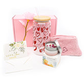 Valentines Day Gifts For Her 6 Pcs Romantic Set With 16 Oz Glass Warm Socks Scented Candles Fake Rose Love Card And Envelopes Flowers Gift For Girlfriend Wife Or Wom Valentines Day Gifts