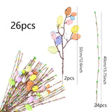 26Pcs Artificial Easter Spray Vine With Pastel Eggs And Berries Decorative Spring Floral Stems - Easter Egg Twig Branches For Floral Arrangement Home Decoration(26Pcs)