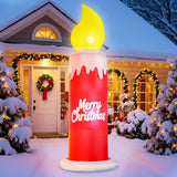 6 Ft Christmas Inflatable Candle With Merry Christmas Wishes, Blow Up Decor Outdoor, Built-In Bright Led Lights, Festiva
