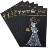 Bridal Shower Games - 50Pcs Guess The Dress Bridal Shower Game For Guests - Black Gold Fun Cute Wedding Decorations Party Supplies Games Ideas