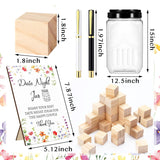Bridal Shower Games Include 50 Wooden Block 1 Date Night Jar 1 Wooden Game Sign 2 Pens For Wedding Reception Games Gifts Date Idea Newlyweds Bridal Shower Party Favors(Wildflower)