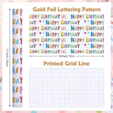 Birthday Wrapping Paper Roll 17 Inch X 33 Feet Colorful Foil Happy Birthday Lettering Candles Gift Wrapping Paper For Baby Shower Holiday Party
