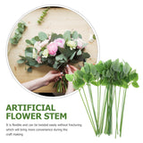30Pcs Floral Wire Stem With Leaves Artificial Plastic Rose Floral Wire Stems Diy Craft Bouquet Making Floral Arrangement Tools For Wedding Bouquet Centerpiece Home Decor