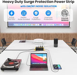 Heavy Duty Surge Protector Power Strip 6 Outlets 4800J 6FT Flat Plug Yellow