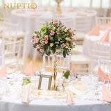 Vases For Centerpieces 2 Pcs Gold Vases Wedding Centerpieces For Tables Versatile Metal Flower Arrangement For Wedding Party Dinner Centerpiece Decor (Gold, 19.7" H)
