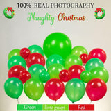 Christmas Balloon Garland Arch Kit130+Pcs Xmas Red Green Balloons With Candy Cane Christmas Tree Gift Box Balloons For Kids Grinchmas Party Naughty Christmas Birthday Decorations