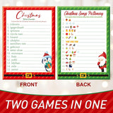 30 Players Christmas Party Games For Adults Family Office Large Groups, Xmas Parties Songs Pictionary Game, Guesstures Game, Word Scramble Games With Answer Key (Santa & Penguin)
