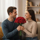 Artificial Red Roses With Stems 12", 18 Pcs Fake Red Flowers For Home Decor, Realistic Silk Roses For Wedding Centerpieces, Valentine’S Gifts & Christmas