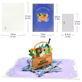 Passover Shopping Pop Up 3D Greeting Cards With Blank Note & Envelope, Ideal Celebration Gift For Friendship, Love, Anniversary, Special Moments, Inspirational, Birthday, Holiday, Party