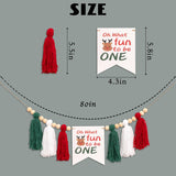 Christmas High Chair Banner - What Fun It Is To Be One Highchair Banner,Little Reindeer Xmas Garland,Merry Little Christmas Decorations (Christmas Tassel)