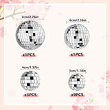 14 Pcs 1.18Inch 1.57Inch 2.36Inch 2.76Inch Disco Ball Cake Decoration Ornaments Reflective Mirror Ball Cake Decoration 70S Disco Themed Party Christmas Tree Decoration
