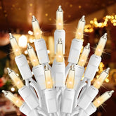 100 Count 20FT Clear Mini Christmas String Lights White Wire Indoor Holiday Decor