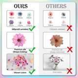 240Pcs Fake Flowers Heads Artificial Silk Flower For Crafts, Small Artificial Daisy Roses Faux Flowers Bulk For Diy Cake Wedding Party Home Garland Wreath Decoration