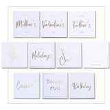 All Occasion Greeting Cards (10 Pack) 6X6 – Embossed Letterpress Gold Foil Card Sets With Envelopes – Holiday Card – Thank You Card With Envelope By Nuoerp – Birthday, New Year, Congrats & Gift Card