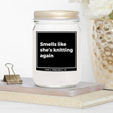 You Nique Designs Funny Knitting Gifts For Knitters 8Oz Soy Candle, Presents For Knitters And Crocheters, For People Who Knit, Candles For Yarn Lovers - Knitting Gift Ideas (Lavender & Vanilla)