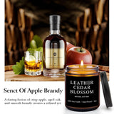 Scented Candles For Men - Apple Brandy Barrel Scent | 50Hr Burn Soy Wax In Brown Glass - Man Cave Gifts, Birthday For Him, Father'S Day Gift (9Oz)