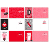 Illustrated Valentine'S Day Card Assortment / 12 Non-Romantic Valentine Friendship Cards With White Envelopes / 5" X 7" Funny Love Cards / 6 Heart Designs/Made In The Usa