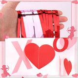 12 Pcs Valentines Day Decorations For Home, 8 Pcs Xoxo Garland Banner & 4 Pcs 3.3 X 6.6 Ft Tinsel Backdrop Fringe Curtains For Valentine'S Day