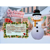 8Ft Inflatable Snowman Outdoor Christmas Decoration - Blow Up Snowman With Built-In Led Lights For Garden Lawn