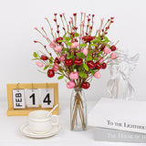 12 Pcs Valentine Table Centerpieces 17 Inches Valentines Picks Valentines Day Floral Stems Romantic Heart Flower Picks With Cherry For Gift Vase Table Centerpiece Wedding Indoor Decor