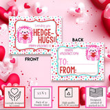 Valentine Hedge-Hugs Hedgehog Themed Valentine'S Day Cards For Kids To Give To Friends & Classmates, Thirty (30) 3.5" X 5" Fill-In Cards (Without Envelopes)