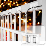 Hooks For Outdoor String Lights Clips,30Pcs Heavy Duty Adhesive Light Hooks For Hanging Christmas Light,Weather Resistant Outside Uv-Resistant Waterproof, No Tools, Clear,Outdoor Christmas Décor