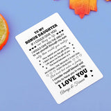 Bonus Daughter Gifts Stepdaughter Birthday Wallet Card From Step Mom Dad Engraved Metal Wallet Insert Card With Inspirational Love Notes From Step Mother Christmas Graduation Gifts For Bonus Daughter