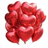 15Pcs 18 Inch Red Heart Balloons Valentine’S Day Heart Shape Foil Mylar Balloons Decoration For Romantic Valentine'S Day Wedding Bridal Shower Anniversary Engagement Party Supplies