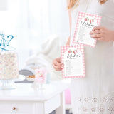 Wishes For Baby Baby Shower Game Cards, Keepsake Shower Activity Cards, 30 Count Pink Gingham Party Games For Mom To Be And Guests, Gender Reveal Party Games & Activity