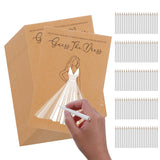 200 Pcs Guess The Dress Bridal Shower Cards For Guests, Include 100-Pcs 5 X 7 Inch Wedding Shower Cards And 100-Pcs White Crayons Fun Wedding Favors Decorations(Brown)