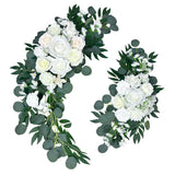 Flowers For Wedding Arch Set Of 2 - Artificial Floral Swag For Ceremony Backdrop & Arch Decoration - Fake Flowers For Arch Backdrop, Balloon Arch & Wall Decor