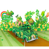 - St Patricks Day Card, Car St Patricks Day Pop Up Card For Kids, Family, Friend, 6X8 Inch St Patrick'S Day Cards, Included Envelope