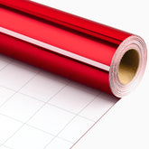 Red Wrapping Paper Roll - 17 In X 32.8 Ft(46.5 Sq.Ft.) Metallic Red Solid Color Gift Wrap With Grid Cutting Lines For Mothers Day, Christmas, Birthday, Wedding, Bridal Shower, Valentines Day