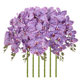 38" Artificial Phalaenopsis Flowers 6Pcs Purple Orchids Artificial Orchid Flowers Stem For Wedding Party Office Home Décor(Purple)